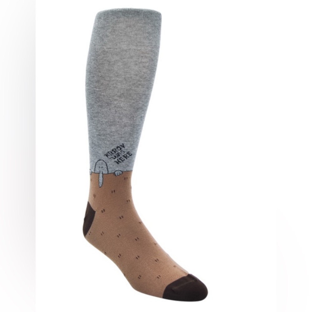 Kilroy Was Here Men’s Socks Grey and Brown Socks. NWOT